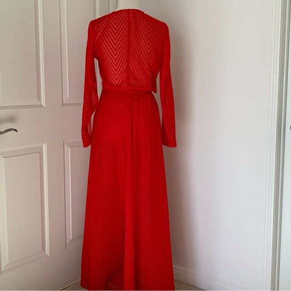 Red maxi dress with long sleeves like new no tags - Picture 4 of 6